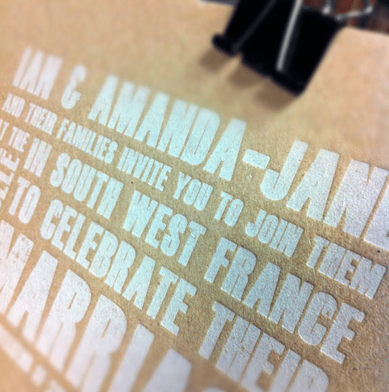 Cairn Almond Board 1000 micron. Letterpress